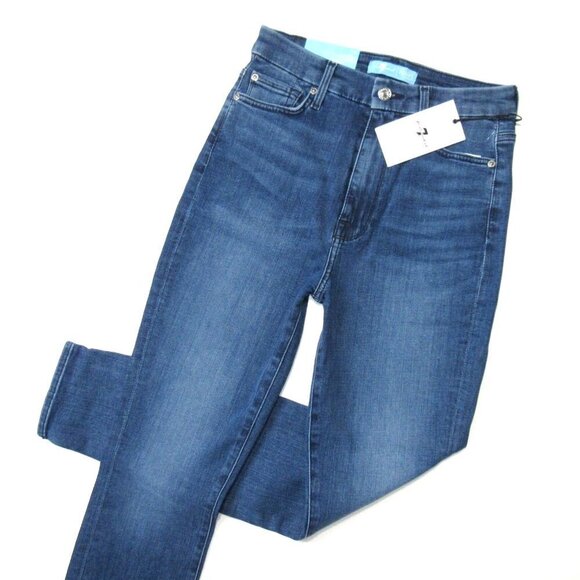 NWT 7 For All Mankind Aubrey in b(air) Peace Blue Skinny Stretch Jeans 26 - Picture 2 of 6